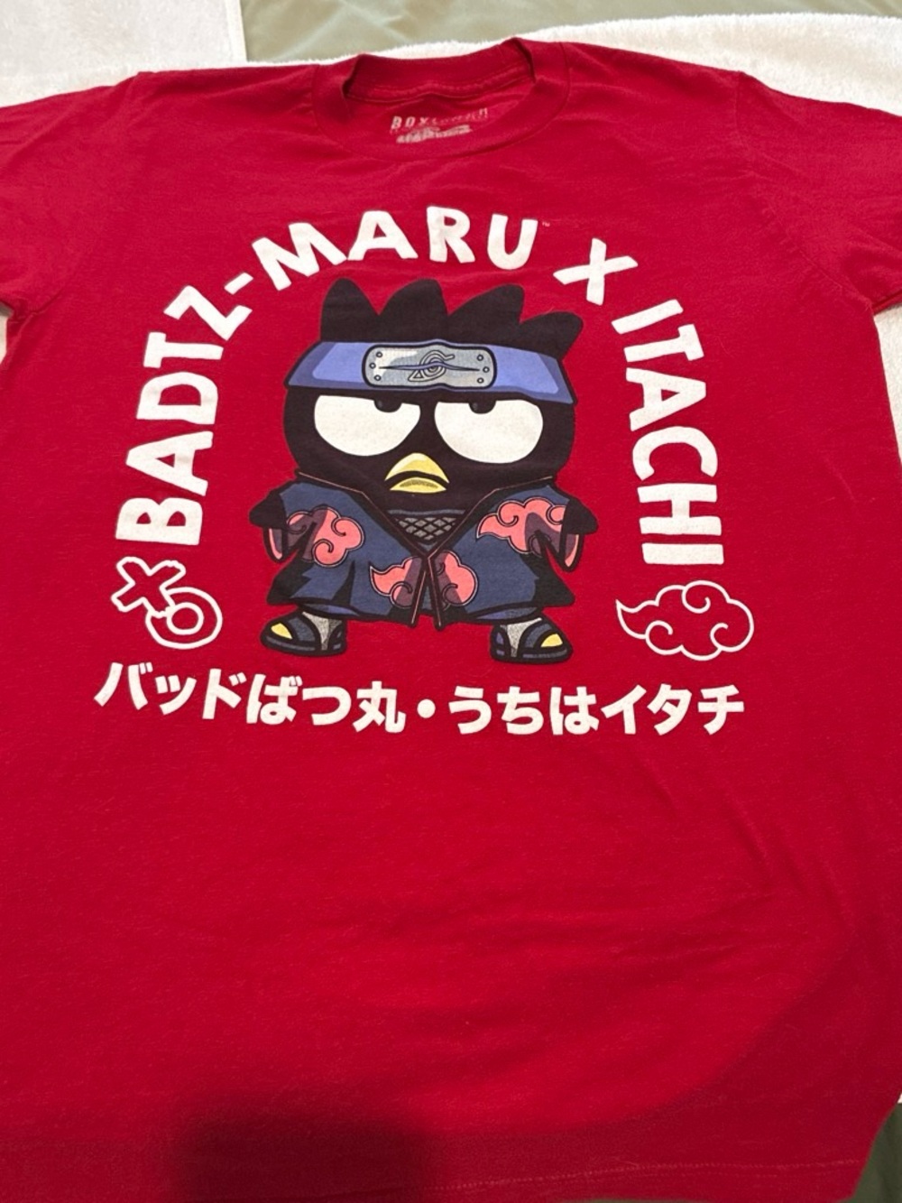 Badtz-Maru x Itachi Red Graphic Short Sleeve Tee